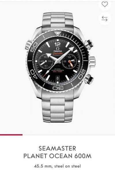 Omeg_a Seamaster Planet Ocean Quartz Japan silver Black